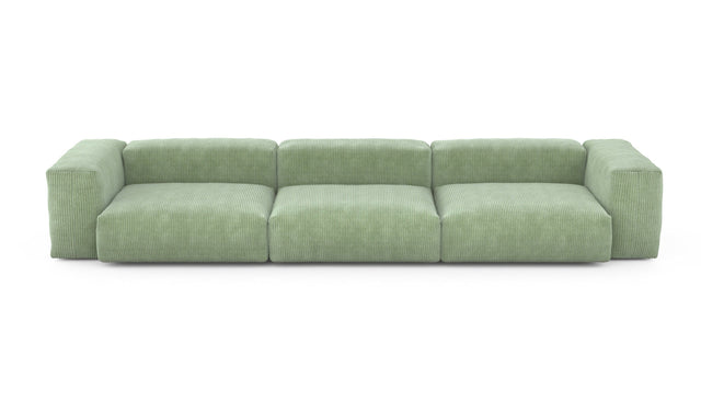 Preset three module sofa - cord velours - duck egg - 377cm x 115cm