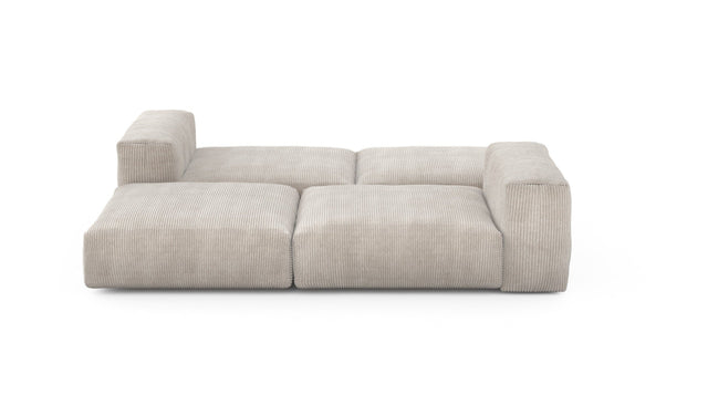 Preset double lounger - cord velours - platinum - 241cm x 210cm