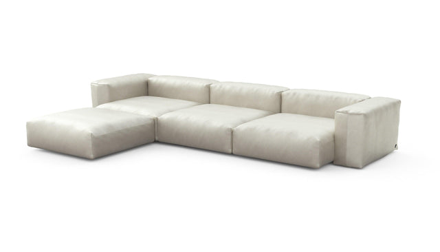 Preset four module chaise sofa - velvet - creme - 377cm x 241cm