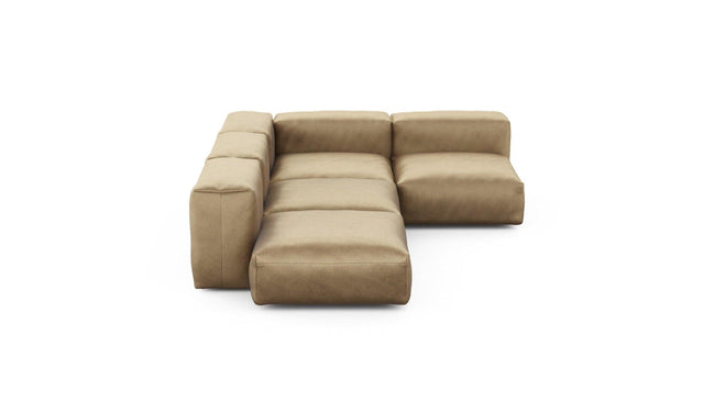 Preset four module corner sofa - velvet - caramel - 199cm x 283cm