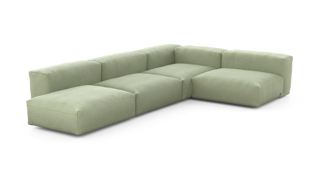 Preset four module corner sofa - linen - olive - 220cm x 346cm