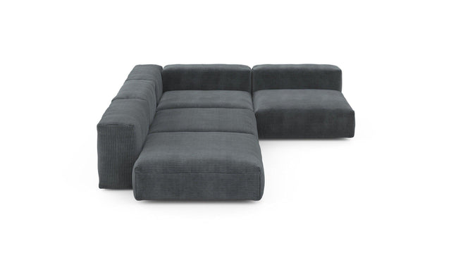 Preset four module corner sofa - cord velours - dark grey - 241cm x 346cm