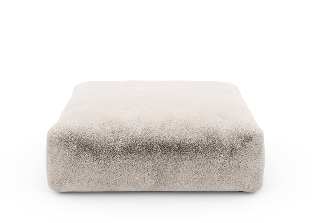 sofa seat cover - faux fur - beige - 105cm x 105cm