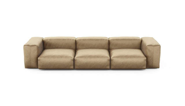 Preset three module sofa - velvet - caramel - 314cm x 115cm