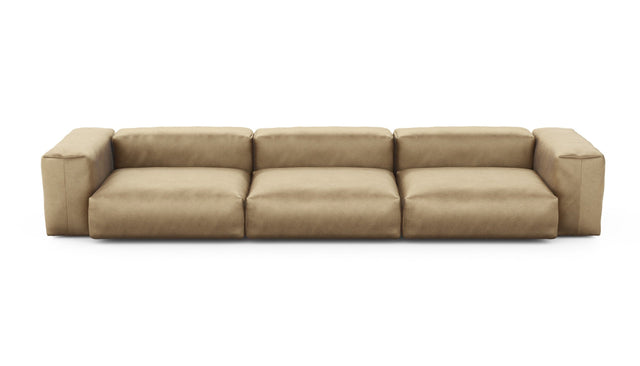 Preset three module sofa - velvet - caramel - 377cm x 115cm