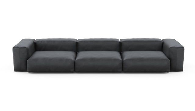 Preset three module sofa - velvet - dark grey - 377cm x 115cm
